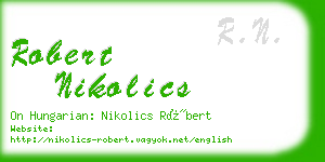 robert nikolics business card